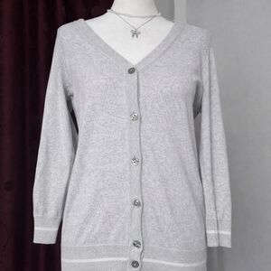 Tommy Hilfiger Heather Gray Button-Up Cardigan